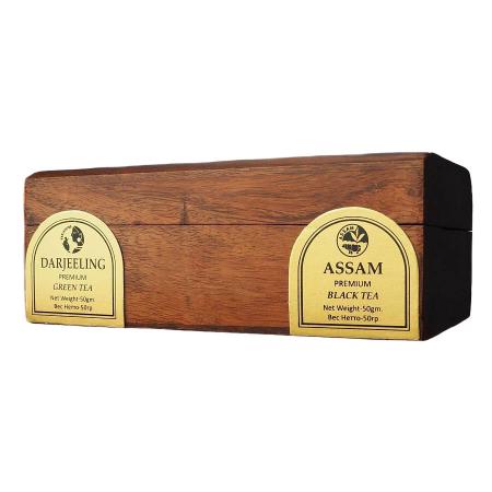 Чай в ассортименте в деревянной коробке 50г-1