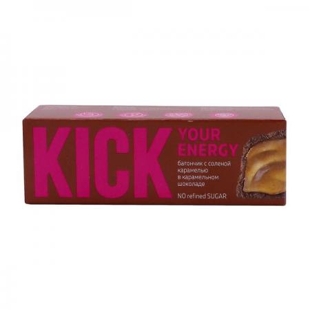 Батончик с соленой карамелью в карамельном шоколаде «Кик» (Kick) Food Revolution | Фуд Революшн 45г-1