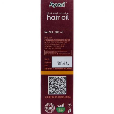 Масло для волос с черным тмином (Herbal Hair Oil Black Seed&Red Onion) Ayusri | Аюсри 200 мл