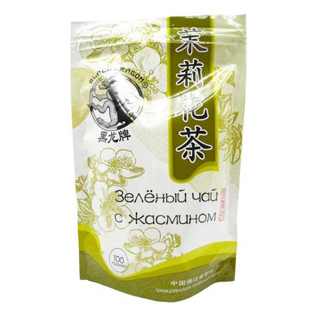 Зеленый чай с цветками жасмина (green tea) Black Dragon | Блэк Драгон 100г-1