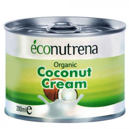 Кокосовые сливки, жирность 22%, ж/б ORGANIC | Econutrena 200мл-1