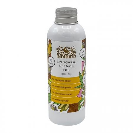 Аюрведическое масло для ломких волос Брингарадж (Bringaraj) с кунжутом Indibird | Индибёрд 150мл-1