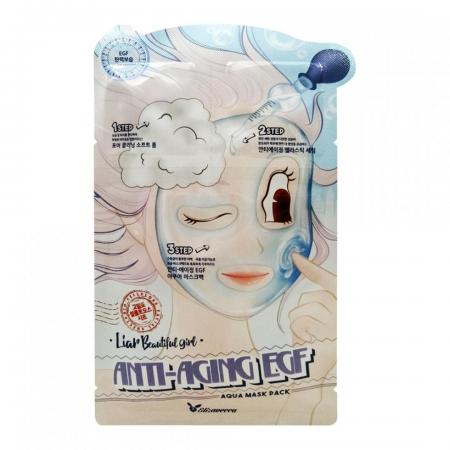 Антивозрастная маска для лица трехступенчатая (Anti-aging EGF aqua mask pack) Elizavecca | Элизавекка 29мл-1