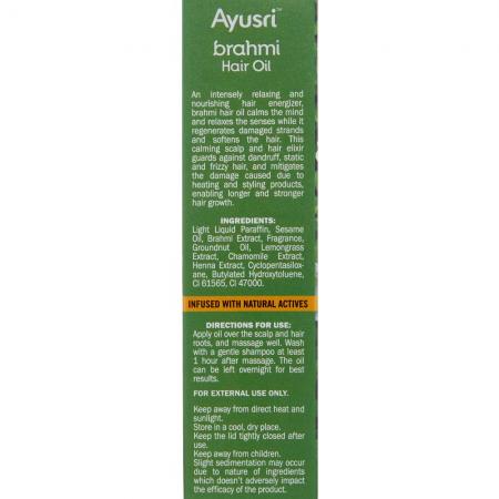 Масло для волос Брами Herbal Hair Oil Brahmi Ayusri | Аюсри 100 мл-3