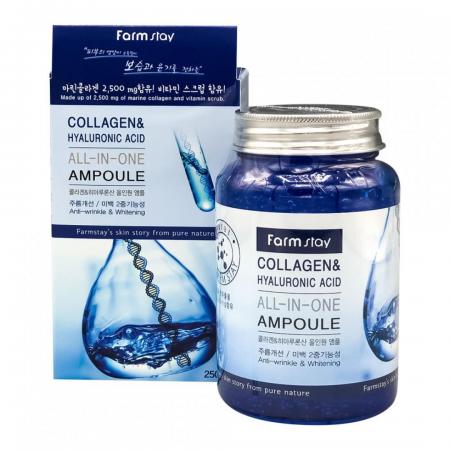 Ампульная сыворотка для лица с коллагеном и гиалуроновой кислотой (collagen & hyaluronic acid) Farm Stay | Фарм Стэй 250мл-1