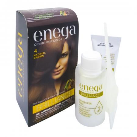 Стойкая краска для волос без аммиака натурально-коричневый Enega |  Энега 50г