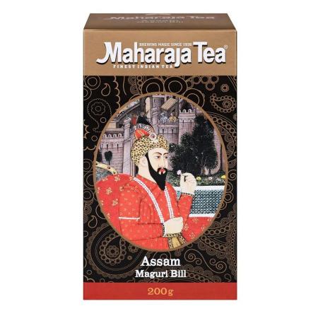 Байховый Чай чёрный Ассам Магури Бил Maharaja Tea индийский п/ж картон, в/с | Махараджа Ти 200г-1