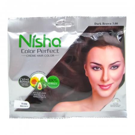 Краска для волос на основе хны темно-коричневая (hair dye) Nisha | Ниша 50г-1