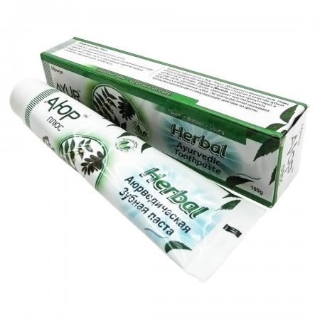 Зубная паста травяная Ним и бабул (toothpaste) Ayur Plus | Аюр Плюс 100г-1