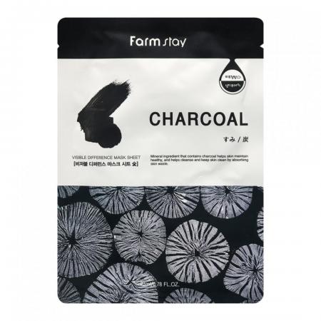 Тканевая маска для лица с древесным углем (Visible difference mask sheet charcoal) Farm Stay | Фарм Стэй 23мл-1