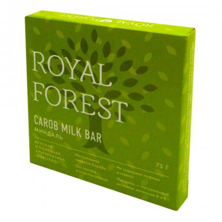 Шоколад из кэроба с миндалем (carob chocolate) Royal Forest | Роял Форест 75г-1