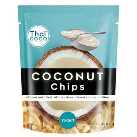 Кокосовые чипсы (coconut chips) со вкусом йогурта Thai Coco | 40г