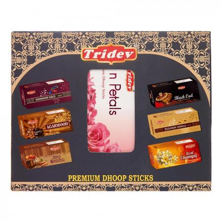 Набор 12 благовоний (Premium Dhoop Sticks incense sticks) Tridev Premium Dhoop Sticks | Тридев 20г