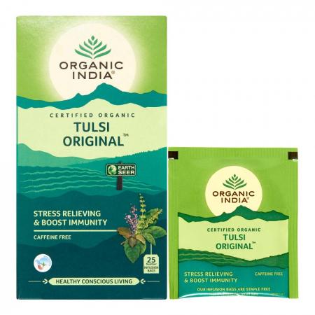 Травяной чай Тулси (tulasi tea) для профилактики работы центральной нервной системы и дыхатательных. путей Organic India | Органик Индия 25пак.