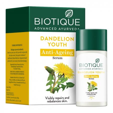 Антивозрастная сыворотка для лица с одуванчиком Dandelion Youth Anti-Ageing Serum Biotique | Биотик 40мл
