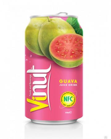 VINUT Pink Guava juice drink Напиток б/ал негаз сокосодержащий в ж/б 330мл