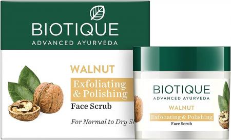 Очищающий скраб для лица с маслом грецкого ореха (Walnut Exfoliating & Polishing Face Scrub) Biotique | Биотик 50мл