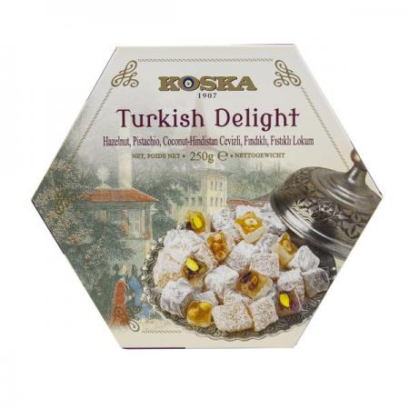 Рахат-лукум с фундуком, фисташками и кокосом (Turkish Delight) Koska | Коска 250г