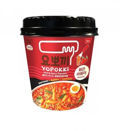 YOPPOKI Hot & Spicy Cup Rapokki Рапокки остро-пряный рамен с рисовыми палочками 145г