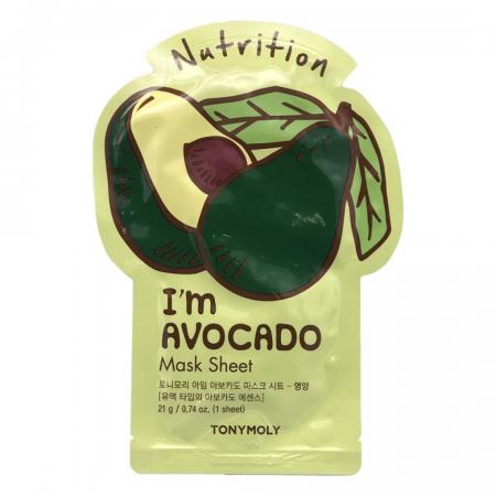 Питательная тканевая маска для лица с экст. авокадо I'm AVOCADO Mask Sheet Nutrition Tony Moly 21гр