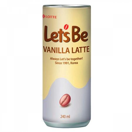 LOTTE Let's Be Vanilla Latte Напиток кофейный в банках 240мл