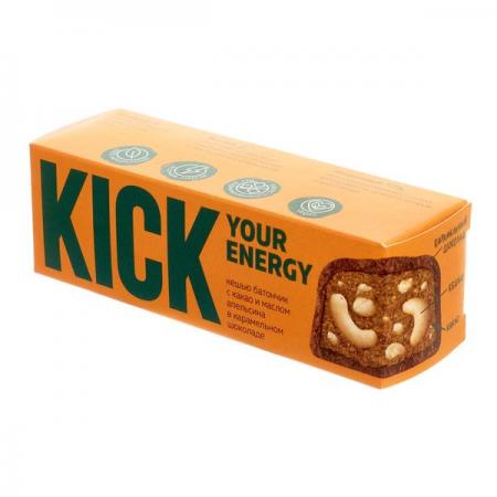 Кешью батончик с какао и маслом апельсина в карамельном шоколаде «Кик» (Kick) Food Revolution | Фуд Революшн 45г