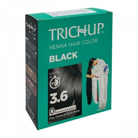 Краска для волос Тричуп (Trichup) на основе хны черная (hair dye) Vasu | Васу 60г